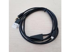 Samsung Mobile Phone Car AUX Audio Cable Android V8 & 3.5mm Recording Data Cable Black 1.2M