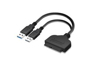 SATA 22Pin to Dual USB 3.0 Adapter Cable 2.5 inch SATA Hard Drive Serial Port USB 3.0 Hard Disk Cable 15cm