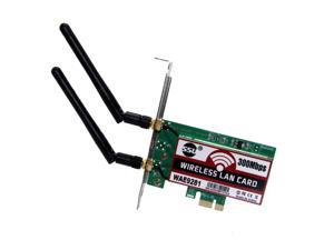 PCI-Express 300Mbps Wireless WiFi Card Adapter 2 Antennas for Desktop Laptop PC