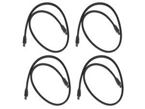 4X 50CM SATA 3.0 III SATA3 7Pin Data Cable 6Gb/S SSD Cables Data Cord With Nylon Sleeved Premium Version(Black)