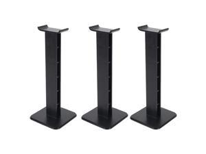 3X Headphone Holder ABS Stand Lightweight Stable Desktop Bracket With Sticker For Gaming Headphones Headsets, Black