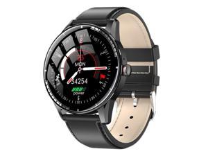 E6 Smart Watch, 2.5D Toughened Glass Sports Bluetooth Ekg Watch, Blood Oxygen Test, for Men / Women, Black Belt