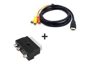 1080p  Male S-video to 3 RCA AV Audio Cable W/SCART To 3 RCA Phono Adapter