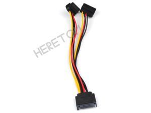 90 Degree SATA Power 15pin Y Splitter Cable Adapter Male to Female for HDD Hard Drive 20CM