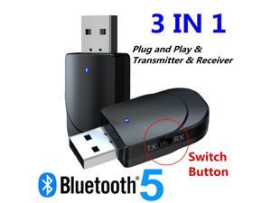 3 In 1 KN330 Bluetooth-compatible 5.0 Audio Transmitter Receiver Two-in-One USB Computer TV Adapter Car Dual Output For Speakers