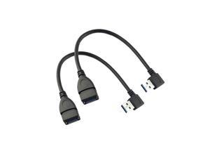 2Pcs SuperSpeed USB 3.0 Right Angle Male to Female Extension Cable-Right Angle