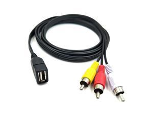 USB to RCA Cable,3 RCA to USB Cable,AV to USB, USB 2.0 Female to 3 RCA Male Video A/V Camcorder Adapter Cable for TV/Mac/PC 5ft