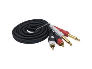 RCA to 1/4 Cable, TS to RCA Cable, Dual 6.35mm 1/4 inch Male TRS Stereo Jack to 2 RCA Male Audio Splitter Adapter Cable 5 Feet/1