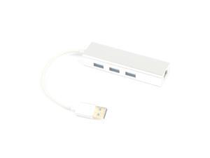 USB Aluminum  3-Port USB 3.0 Data Hub with Gigabit Ethernet Adapter  USB HUB CABLE
