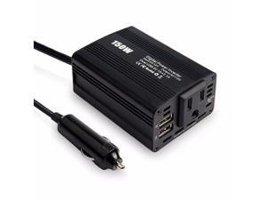 150W Power Inverter DC 12V to 110V AC Car Adapter with 3.1A Dual USB (Black)