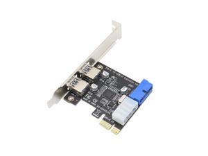 2 Ports PCI Express USB 3.0 Front Panel with Control Card Adapter 4-Pin & 20 Pin