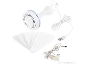 Silent 6 Leaves USB Powered Ceiling Canopy Fan with Remote Control Timing 4 Speed Hanging Fan for Camping Bed Tent M03 21