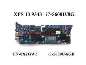 LA-B441P i7-5600U / 8GB RAM FOR Xps 13 9343 Laptop Notebook Motherboard CN-02GW3 2GW3 Mainboard 100% tested