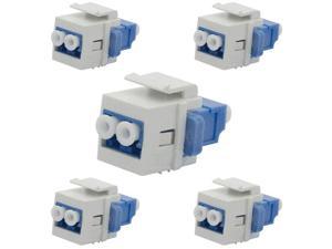 LC Fiber Optic Adapter LC to LC Duplex Multimode 10GB F/F Keystone Coupler for Wall Plates, Patch Panels