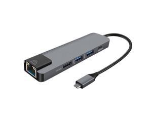 Docking Station USB C to Ethernet 4K HDMI-Compatible USB 3.0 Adapter with 1000Mbps RJ45 Port for  Pro Laptop