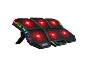 COOLCOLD Gaming Laptop Cooler Adjustable RGB Laptop Cooling Pad Six Fan 2600RPM Notebook Stand for 17Inch Laptop
