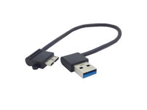 90 Degree Left angled USB30 A Male to Left angled Micro B data cable for For SAMSUNG Galaxy S5 i9600 hardisk black color 20cm
