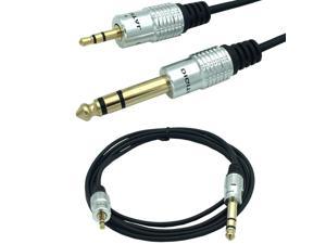 6.35mm 1/4 Inch Stereo Male to 3.5mm Male Stereo Jack Headphone Extension Cable 180cm 6Ft Large Headphone Jack Adapter
