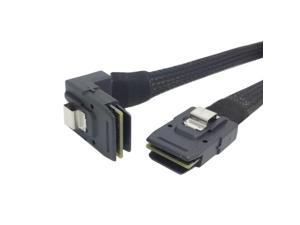 SFF-8087 to SFF-8087 Mini SAS 4i 36 Pin to 36Pin 90 Degree UP Angled Cable 100cm