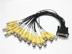 DVI Male to BNC Female Breakout Cable DVI 24+5 to 16 BNC VIDEO+1 BNC VID OUT line  For Geovision GV-1480A DVR CCTV Card