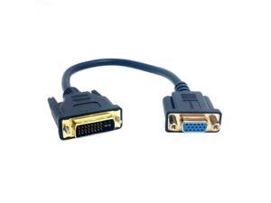 The  Analog DVI 24+5 Male to VGA Female Monitor Converter Cable 20cm Black DB-033