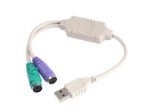 2PCS USB-PS2 USB 2.0 to PS2 Convertor Adapter Cable With Keyboard & Mouse Ports