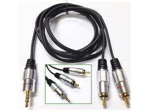 1.5m Jack 3.5mm Stereo Male to 2 RCA Male Audio Line Adapter Speaker Twin Phono Plug for PC DVD TV VCR Camera Video Cable