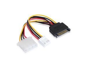 SATA 15P Male to 4P*2 cable