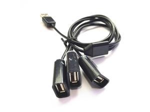 3 in 1 USB 2.0 A male to 3 A Female  data charging cable  1m