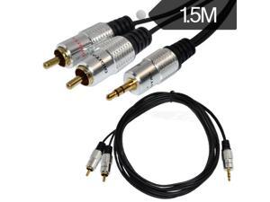 2 RCA Twin Phono Plug 24K Gold Cable 1.5M  PURE 3.5mm Stereo Audio Jack
