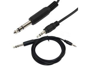 6Ft 1.8m 1/4" 6.35mm TRS stereo male to 1/8" 3.5mm male plug Aux cable Cord Char