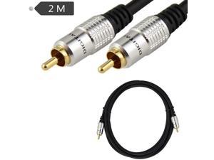 Gold Plated  Composite Audio Video Subwoofer Cable 1 RCA Male - 1 RCA Male 2m