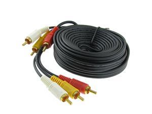 10m 3 RCA / Phono Male Plug to 3 RCA / Phono Male Plug Cable Audio Video Adapter Av Tv  Cord