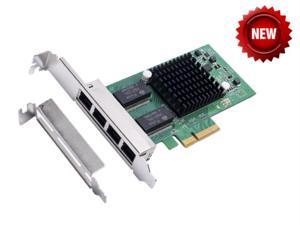 PCI-Express X4 4 Port Gigabit Ethernet Controller Card Intel I350-AM4 Chipset Support low profile bracket PCIE to 10/100/1000Mbp