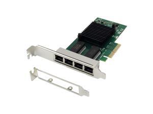 PCI-E X4 To Gigabit Ethernet RJ45 port network card 1000M PCIe 4 port RJ45 network card PCIE 4X I350AM4 chipset