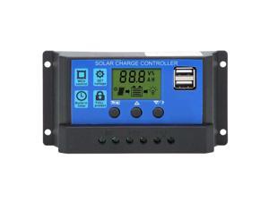 Solar Panel Controller LCD Display Charge Control Dual USB Output 12V/24V 10A Solar Charge Controller
