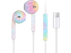 Type C Wired Earbuds Headphones with Microphone USB C Earphones with Volume ControlSupport Call Compatible with Samsung Galaxy S23 Ultra S23 iPad Pro MacBook Most USB C Devices Colorful