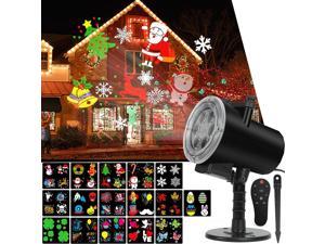 Christmas Holiday Lights Projector Waterproof IP65 Indoor Outdoor Motion Remote Control 10W LED Projector 16 Slides Holiday Light Party Outdoor Garden House Apartment Kids Room Night Light