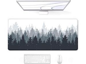 Large Mouse Pad Desk Mat Gaming Mouse Pad XL XXL Mouse Pad for Desk Desk Pad for Keyboard Mice Desk Matt for Desktop Extended Long Mousepad Thin Black White Forest 31.5 x 11.8 Inch