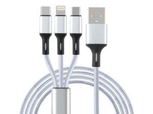 Multi Charging Cable 4Ft 3 in 1 Nylon Braided Multiple USB Charging Cord Type C/Micro USB Connector Compatible with Galaxy S8, Tablets and More( grey ) Multi Charging Cable 4Ft 3 in 1 Nylon Braided Multiple USB Charging Cord Type C/Micro USB Connector Compatible with Galaxy S8, Tablets and More( grey )