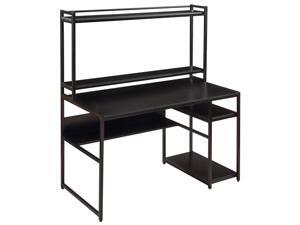 Home Office Computer Desk with 2-Tier Bookshelf and Open Storage Shelf/Equipped with Removable Monitor Riser(Black) Home Office Computer Desk with 2-Tier Bookshelf and Open Storage Shelf/Equipped with Removable Monitor Riser(Black)