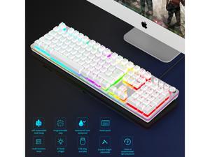 RGB Gaming Keyboard USB Wired Mechanical Keyboard LED Backlit Water Resistant Compatible with Desktop pc Computer Windows Linux Ps4 Xbox one Mac RGB Gaming Keyboard USB Wired Mechanical Keyboard LED Backlit Water Resistant Compatible with Desktop pc Computer Windows Linux Ps4 Xbox one Mac