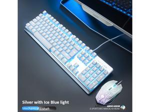RGB Mechanical Gaming Keyboard Wired 104 Key Aluminium Alloy Wire Drawing Keyboard and Mouse 2 in 1 LED Backlit Water Resistant Compatible with Desktop PC Computer Windows Linux Ps4 Xbox one Mac RGB Mechanical Gaming Keyboard Wired 104 Key Aluminium Alloy Wire Drawing Keyboard and Mouse 2 in 1 LED Backlit Water Resistant Compatible with Desktop PC Computer Windows Linux Ps4 Xbox one Mac