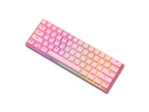 Compact RGB Wireless Mechanical Keyboard, 61 Keys TKL Designed 5.0 Bluetooth Gaming Keyboard with Blue Switches and 16.8 Million RGB Lighting USB Type-C Interface for PC, Laptop Compact RGB Wireless Mechanical Keyboard, 61 Keys TKL Designed 5.0 Bluetooth Gaming Keyboard with Blue Switches and 16.8 Million RGB Lighting USB Type-C Interface for PC, Laptop