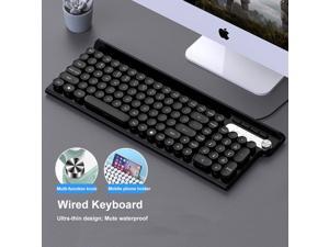 Wired Keyboard, Slim Ergonomic Quiet Keyboard With Multi-function Knob for Windows, Laptop, PC, Notebook, Non-Mute (Cyan) Wired Keyboard, Slim Ergonomic Quiet Keyboard With Multi-function Knob for Windows, Laptop, PC, Notebook, Non-Mute (Cyan)