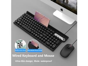 Keyboard and Mouse Combo ,Multi-function Knob Keyboard Compact Quiet Full Size Wired Keyboard and Mouse Set Ultra-Thin Sleek Design for Windows, Computer, Desktop, PC, Notebook, Laptop Keyboard and Mouse Combo ,Multi-function Knob Keyboard Compact Quiet Full Size Wired Keyboard and Mouse Set Ultra-Thin Sleek Design for Windows, Computer, Desktop, PC, Notebook, Laptop