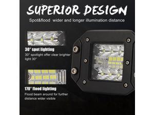 1PC 5 Inches Embedded SUV Working Light Universal LED Car Lamp Auto Refitting Work Lamp Truck LED Auxiliary Lamp Three Row Car Lighting Lamp for Car Use with Supporting Rack (Black) 1PC 5 Inches Embedded SUV Working Light Universal LED Car Lamp Auto Refitting Work Lamp Truck LED Auxiliary Lamp Three Row Car Lighting Lamp for Car Use with Supporting Rack (Black)