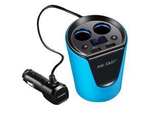 Multifunction Auto Car Dual USB Charger Adapter Cup Shaped for iPhone iPad Galaxy Android Smartphone (Blue) Multifunction Auto Car Dual USB Charger Adapter Cup Shaped for iPhone iPad Galaxy Android Smartphone (Blue)