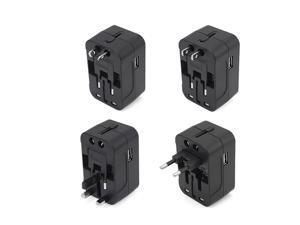 Travel Adapter Worldwide All in One Universal Power Converter AC Power Plug Adapter Power Plug Wall Charger with Dual USB Charging Ports for Charging EU US UK AU Cell Phone Computers (Black) Travel Adapter Worldwide All in One Universal Power Converter AC Power Plug Adapter Power Plug Wall Charger with Dual USB Charging Ports for Charging EU US UK AU Cell Phone Computers (Black)