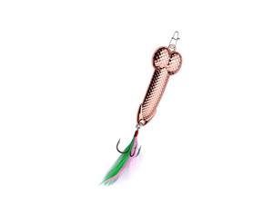 Fishing Tackle 28G Hard VIB Metal Wobble Fish Lures Spoon Lure Feather Bait Hook for Fish (Rose Gold)
